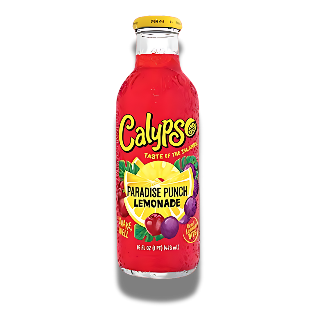 Calypso Paradise Punch Limonade in der knalligen Farbe rot, findest du in unserem Candyshop!