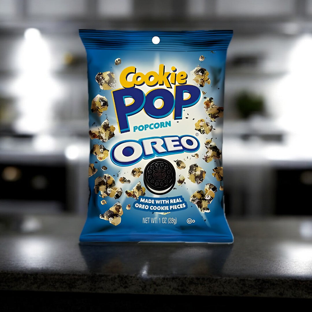 Die 149g große Candy Popcorn Oreo Tüte verwöhnt deine Geschmacksknospen mit der perfekten Kombination aus knusprigem Popcorn und dem unwiderstehlichen Aroma von Oreo-Keksen.