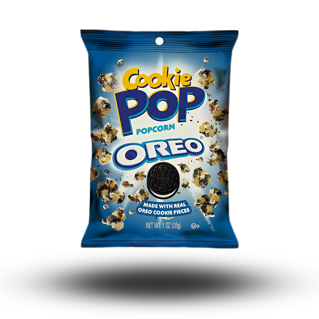 Die 149g große Candy Popcorn Oreo Tüte verwöhnt deine Geschmacksknospen mit der perfekten Kombination aus knusprigem Popcorn und dem unwiderstehlichen Aroma von Oreo-Keksen.