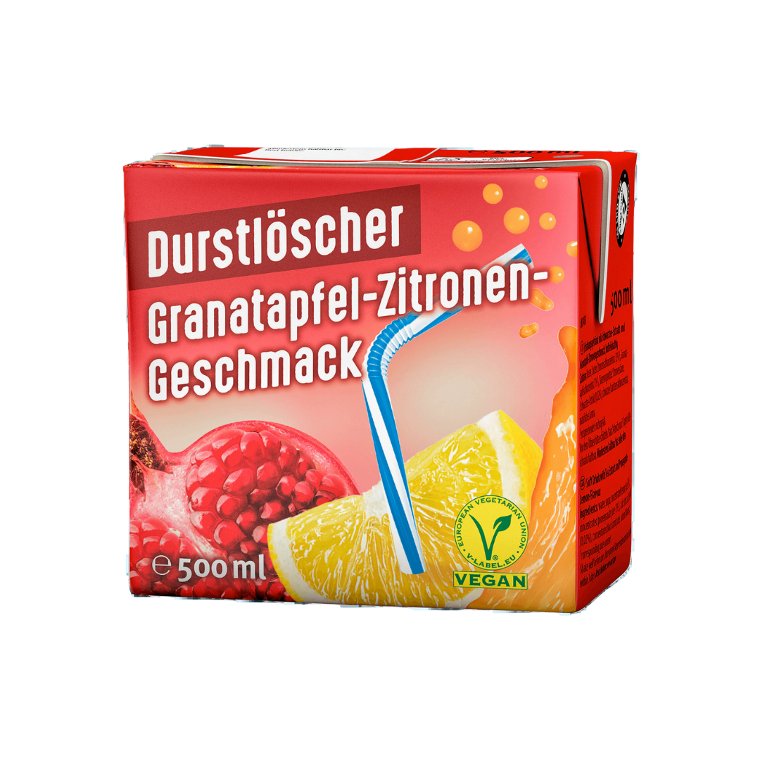 Durstlöscher 500ml in verschiedenen fruchtigen Geschmacksrichtungen, ideal für Erfrischung unterwegs oder beim Sport.