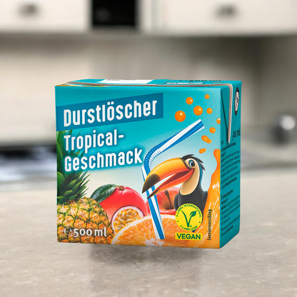 Durstlöscher 500ml in verschiedenen fruchtigen Geschmacksrichtungen, ideal für Erfrischung unterwegs oder beim Sport.