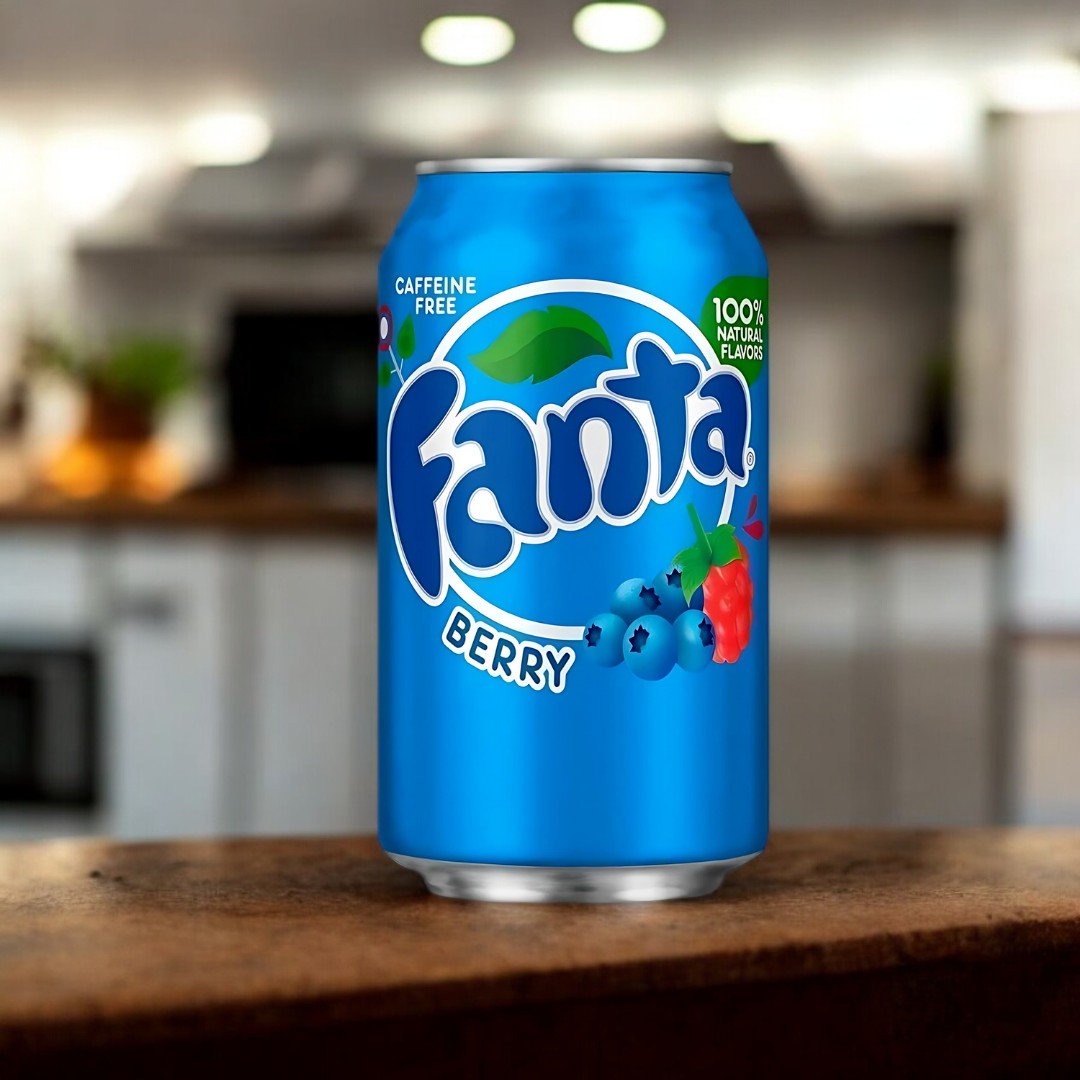 Die blaue Fanta Berry / Beeren Dose hat einen Doseninhalt von 335ml