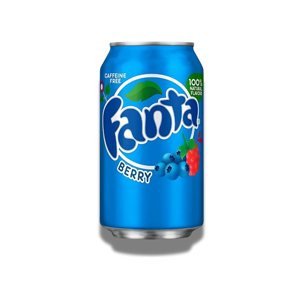 Die blaue Fanta Berry / Beeren Dose hat einen Doseninhalt von 335ml