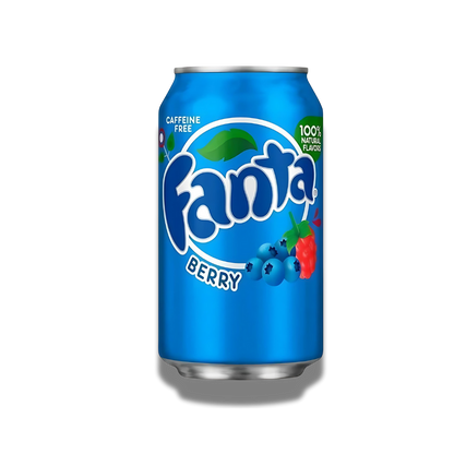 Die blaue Fanta Berry / Beeren Dose hat einen Doseninhalt von 335ml