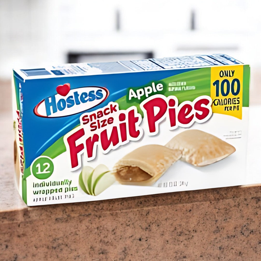 Hostess Apple Pie 340g, ein klassischer Apfelkuchen-Snack mit knuspriger Kruste und saftiger Apfelfüllung.