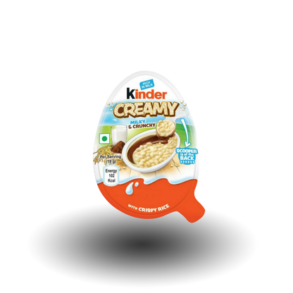 Kinder Creamy Milky & Crunchy 19g Riegel mit cremiger Milchfüllung und knusprigen Waffelstückchen – idealer Snack für zwischendurch.