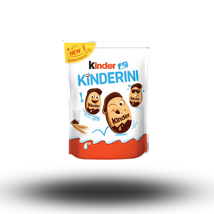 Kinder Kinderini  Die leckeren Milch- und Kakaokekse mit lustigen Gesichtern und kleinen Überraschungen im Inneren! 