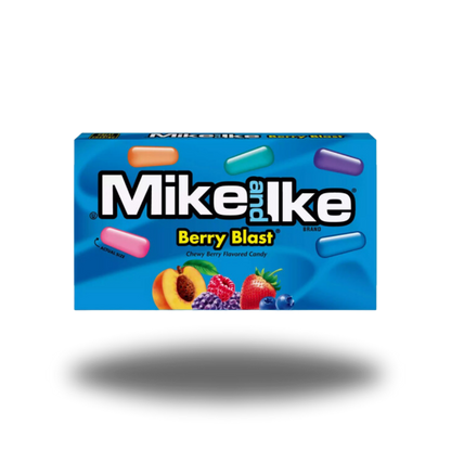 Mike & Ike Berry Blast 141g, kaubare Fruchtbonbons mit verschiedenen Beeren-Geschmacksrichtungen.