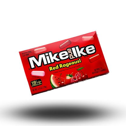 Mike and Ike Red Rageousr 120g  Fruchtige Kaubonbon-Explosion für deine Geschmacksknospen!&nbsp;Diese bunten Leckerbissen vereinen fünf fruchtige Freuden in einem: Erdbeere, Himbeere, Wassermelone, Fruchtpunsch und Kirsche. 