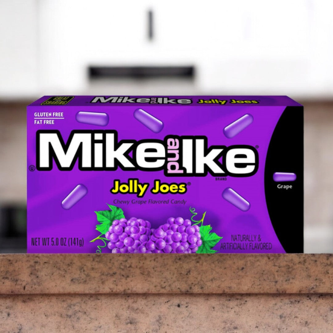 Mike und Ike Jolly Joes 120g, fröhliche kaubare Bonbons mit einer bunten Mischung aus fruchtigen Geschmacksrichtungen.