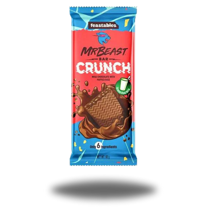 Mr. Beast Crunch Bar 60g, knuspriger Schokoladenriegel mit Keksstückchen für ein unwiderstehliches Geschmackserlebnis.