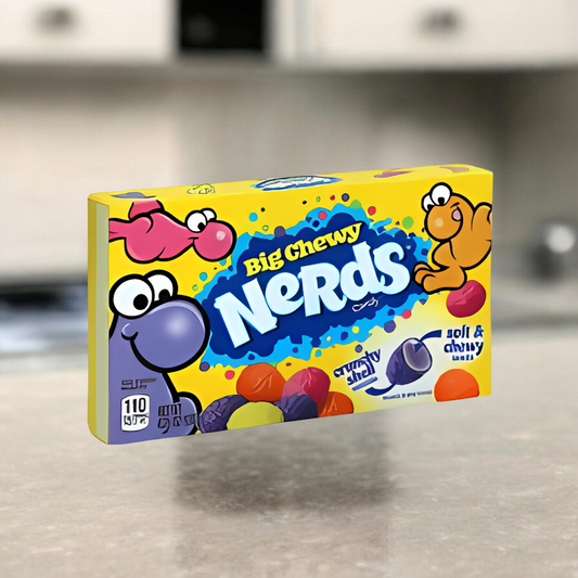 Nerds Big Chewy Candy 120g, große, weiche Frucht-Kügelchen mit knuspriger Hülle und intensivem Geschmack.