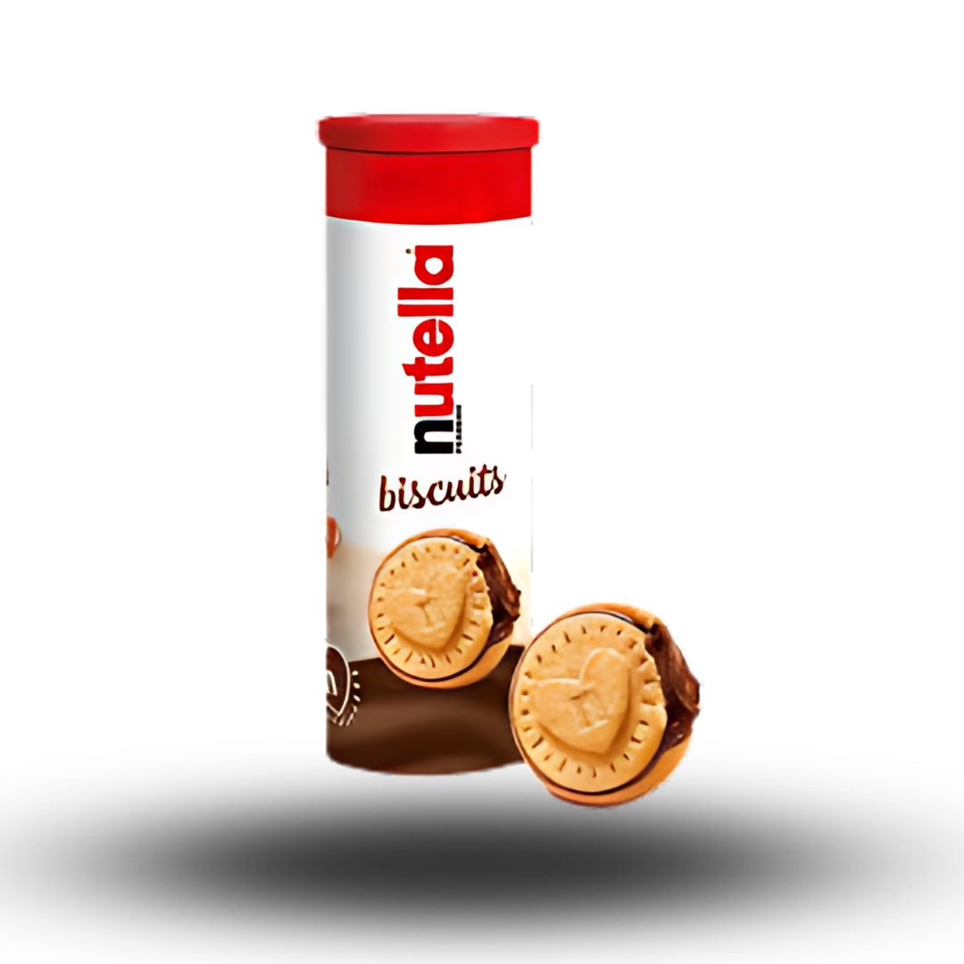 Nutella Biscuits 166g  Die unwiderstehliche Kombination aus knusprigem Keks und cremiger Nutella in der Mitte! Diese Kekse sind der absolute Wahnsinn!