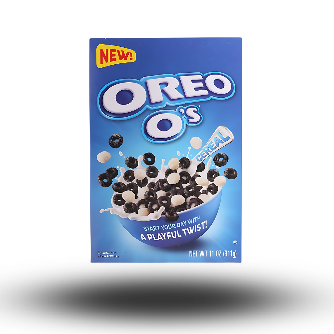 Oreo Cereal Kellogs 320g  Diese knusprigen Flocken vereinen den unverwechselbaren Geschmack von Oreo mit der Süße von Milch – so wird jedes Frühstück zum reinsten Genuss