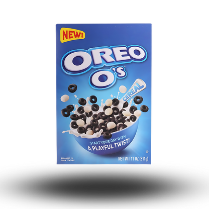 Oreo Cereal Kellogs 320g  Diese knusprigen Flocken vereinen den unverwechselbaren Geschmack von Oreo mit der Süße von Milch – so wird jedes Frühstück zum reinsten Genuss