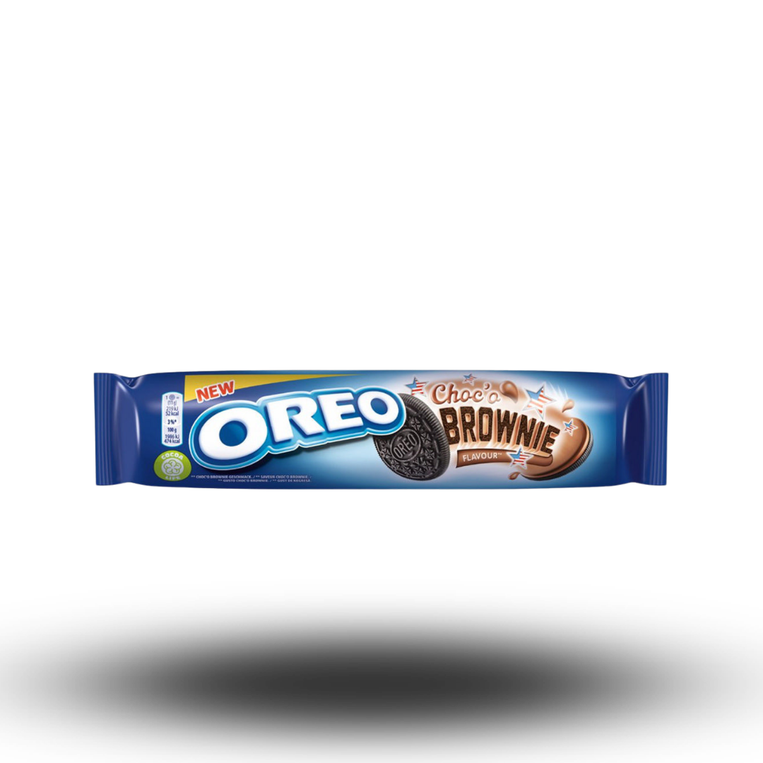 Oreo Choc´o Brownie 154g  Die unwiderstehliche Kombination aus knusprigen Oreo-Keksen,cremiger Schokoladenfüllung und Brownie-Stückchen! 