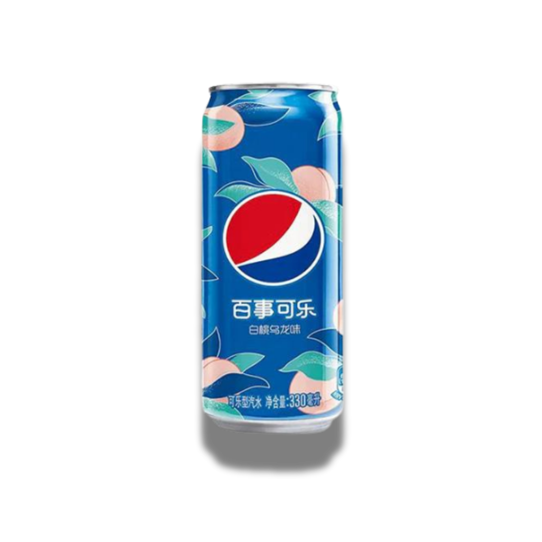 Pepsi White Peach Oolong China 330ml – Ein einzigartiges Getränk mit Pfirsichgeschmack und Oolong-Tee für ein erfrischendes Geschmackserlebnis.