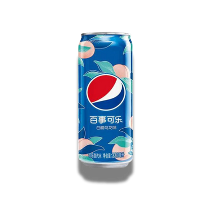 Pepsi White Peach Oolong China 330ml – Ein einzigartiges Getränk mit Pfirsichgeschmack und Oolong-Tee für ein erfrischendes Geschmackserlebnis.