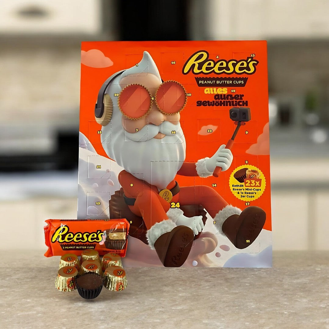 Reese's Peanut Butter Cups Adventskalender 242g – Ein festlicher Kalender mit köstlichen Erdnussbutter-Schokoladenstückchen für eine süße Vorweihnachtszeit.