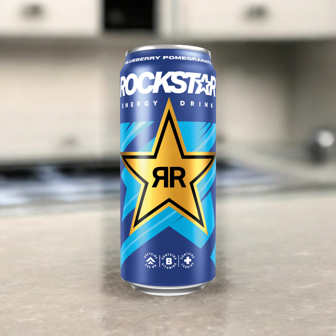 Rockstar Energy Drink in verschiedenen Geschmacksrichtungen, 500ml Flaschen für einen extra Energieschub und erfrischenden Genuss.