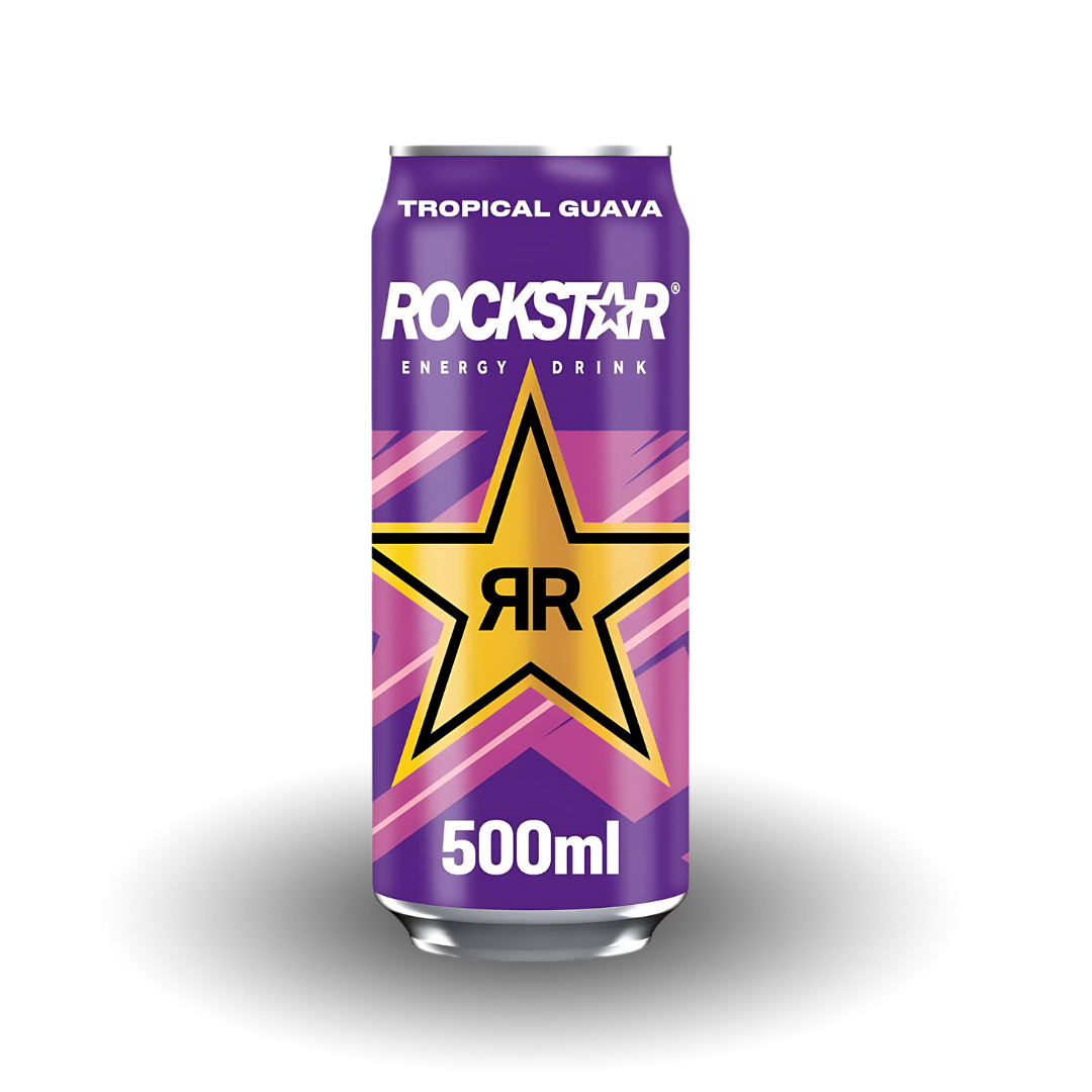 Rockstar Energy Drink in verschiedenen Geschmacksrichtungen, 500ml Flaschen für einen extra Energieschub und erfrischenden Genuss.