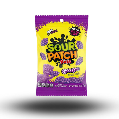 Sour Patch Grape Tüte 227g  die lilanen Fruchtgummis in der fruchtigen Geschmacksrichtung Traube, die dich garantiert umhauen werden! 