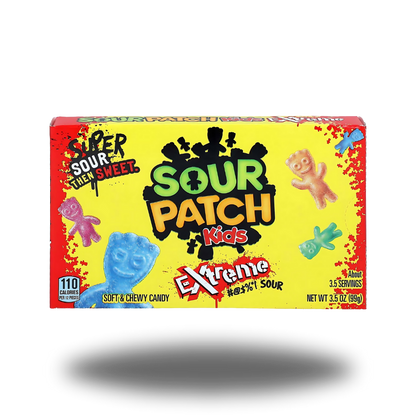 Sour Patch Kids Extreme Sour 99g, extrem saure Fruchtgummis in verschiedenen Geschmacksrichtungen.