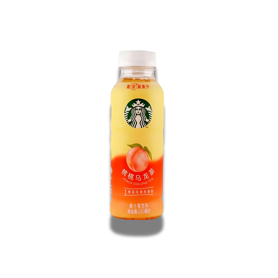 Starbucks Peach Oolong Tea Asia 330ml, Oolong-Tee mit Pfirsichgeschmack.