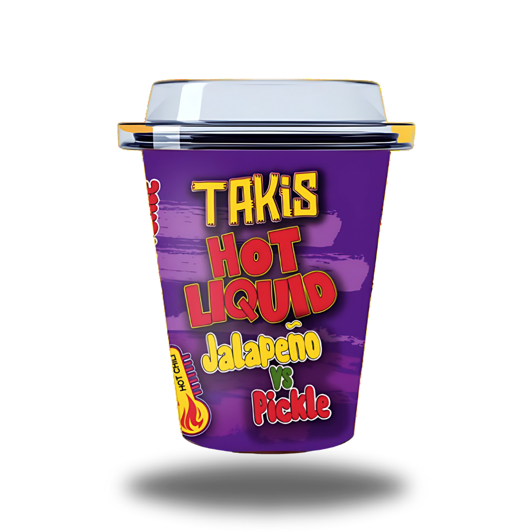 Takis Hot Liquid Jalapeno vs. Pickle 300ml, würziges Getränk mit Jalapeño- und Gurkengeschmack.