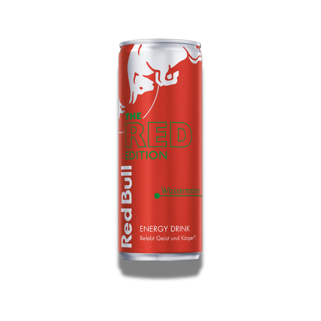 Red Bull Energy Drinks 250ml – Erhältlich in verschiedenen The Editions wie The Blue Edition Heidelbeere, The Red Edition Wassermelone, The Peach Edition und The Green Edition Kaktusfrucht. Dein Energiekick in jeder Situation!