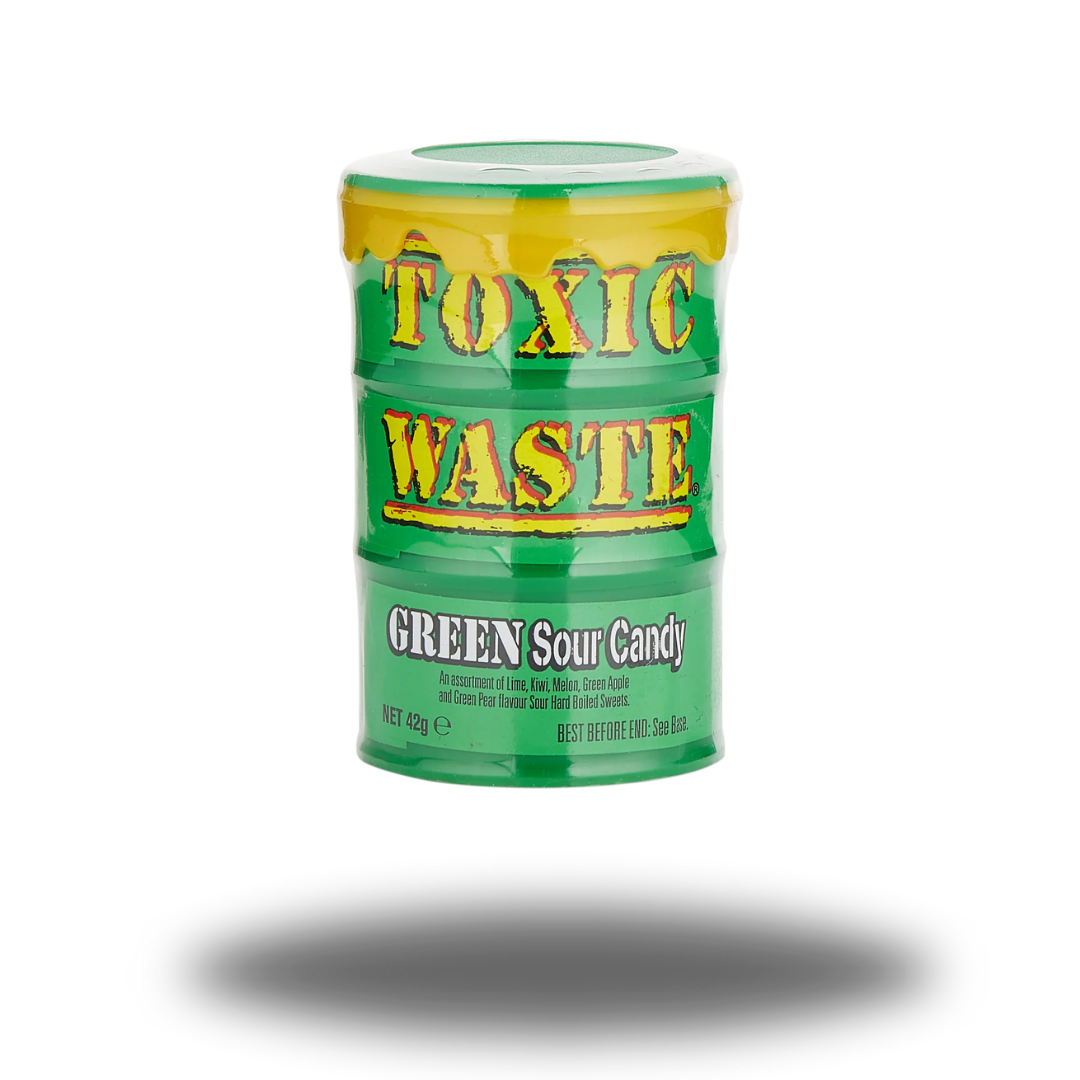 Toxic Waste Green Sour Candy 42g, extrem saure grüne Bonbons.