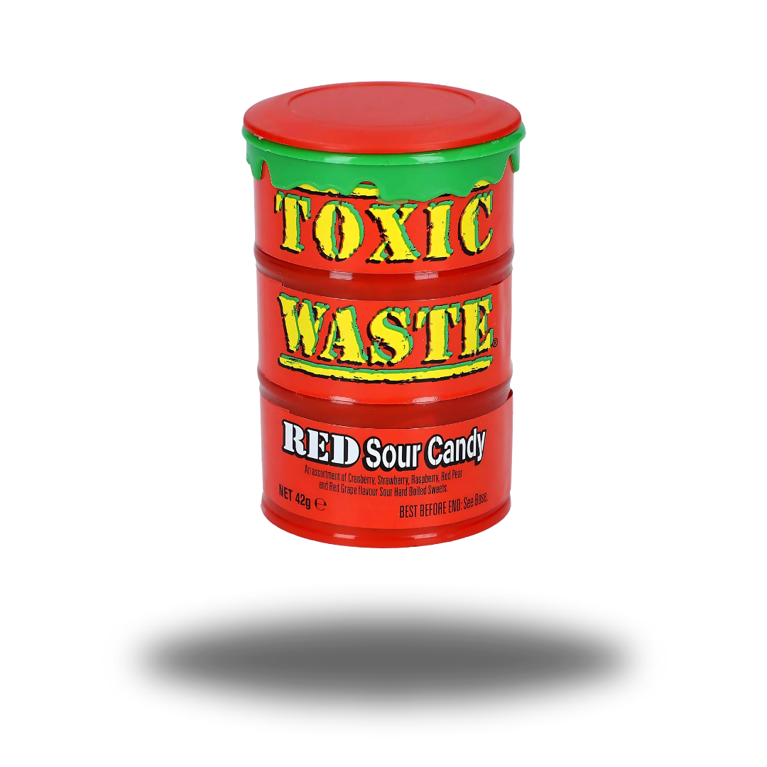 Toxic Waste Red Sour Candy 42g, extrem saure rote Bonbons.