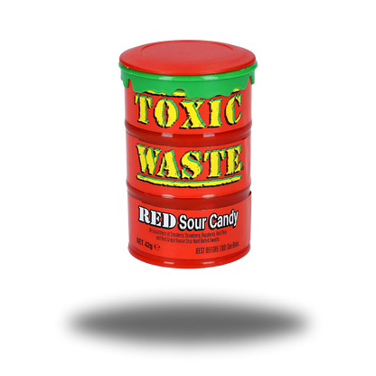 Toxic Waste Red Sour Candy 42g, extrem saure rote Bonbons.