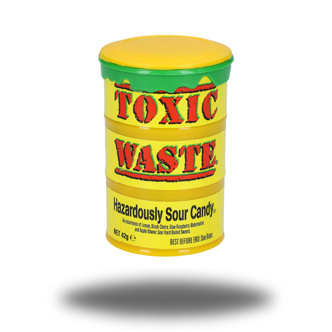 Toxic Waste Yellow Sour Candy 42g, extrem saure gelbe Bonbons.