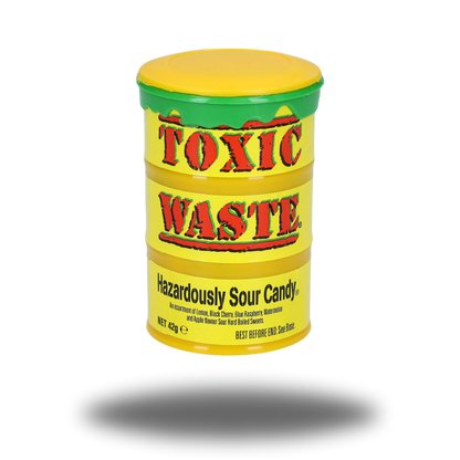 Toxic Waste Yellow Sour Candy 42g, extrem saure gelbe Bonbons.