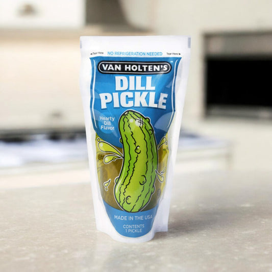 Van Holten's Dill Pickle 112g, würzige Gurkensticks in Dill-Marinade, perfekt als Snack oder Beilage.