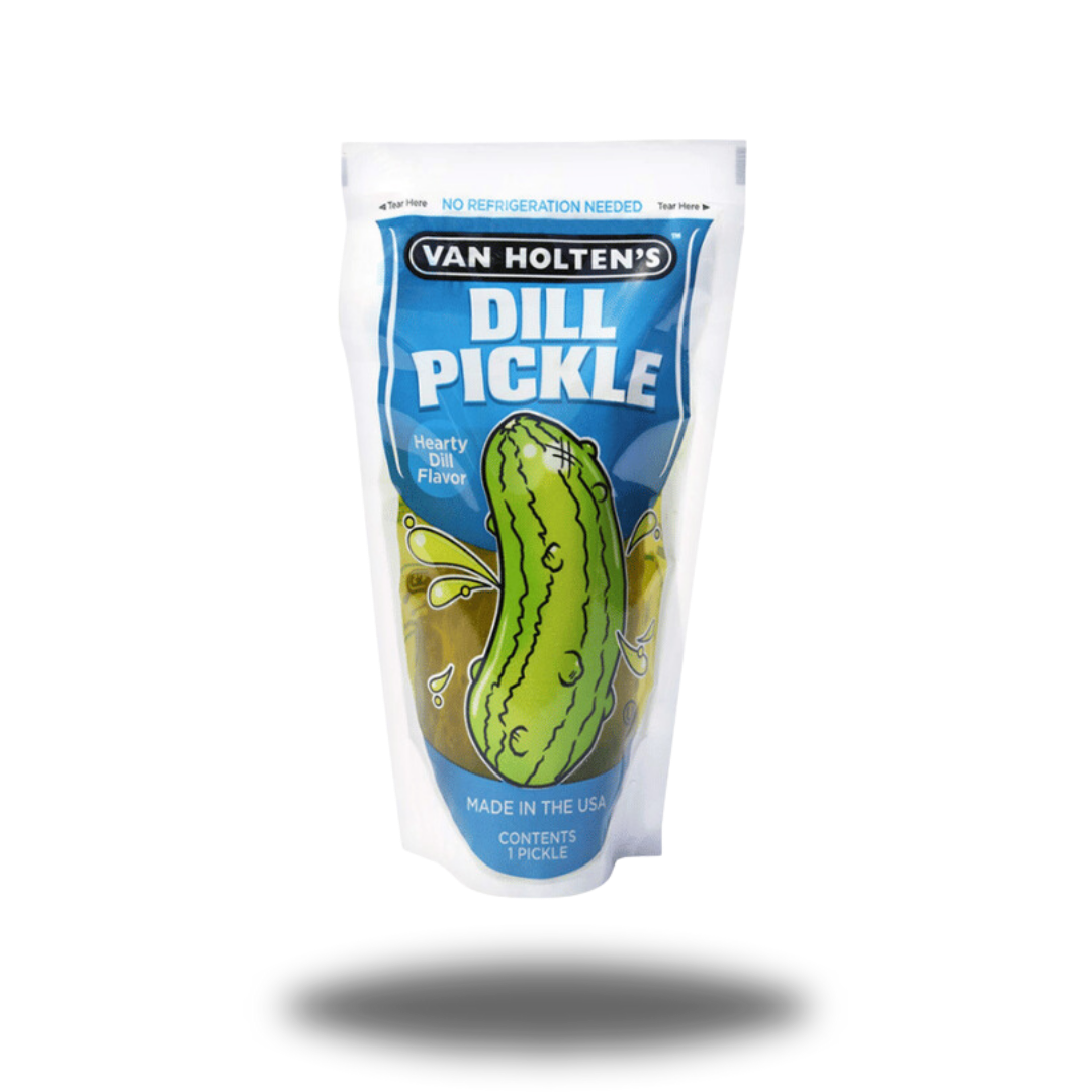 Van Holten's Dill Pickle 112g, würzige Gurkensticks in Dill-Marinade, perfekt als Snack oder Beilage.