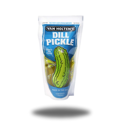 Van Holten's Dill Pickle 112g, würzige Gurkensticks in Dill-Marinade, perfekt als Snack oder Beilage.