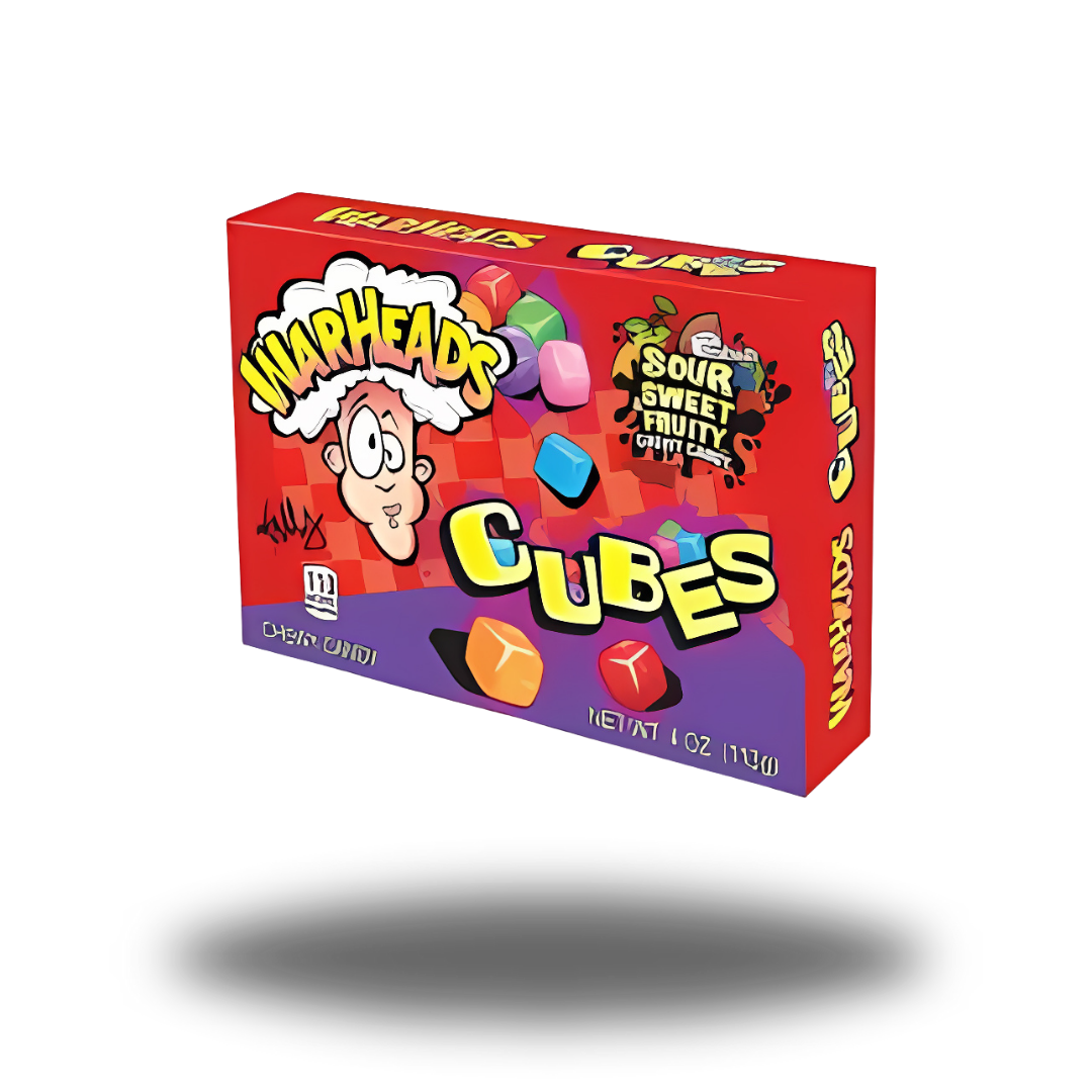 Warheads Chewy Cubes 113g, saure Kaubonbons in verschiedenen Geschmacksrichtungen, ideal für ein aufregendes Kauerlebnis.