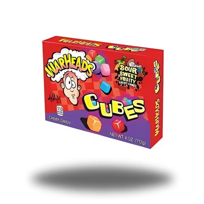 Warheads Chewy Cubes 113g, saure Kaubonbons in verschiedenen Geschmacksrichtungen, ideal für ein aufregendes Kauerlebnis.