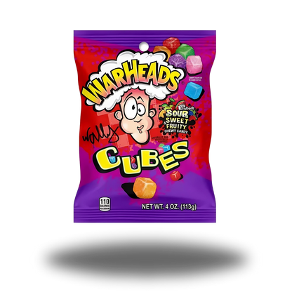 Warheads Cubes Sour Sweet & Fruity 141g, Kaubonbons mit einer aufregenden Mischung aus süßen, fruchtigen und extrem sauren Geschmacksrichtungen.