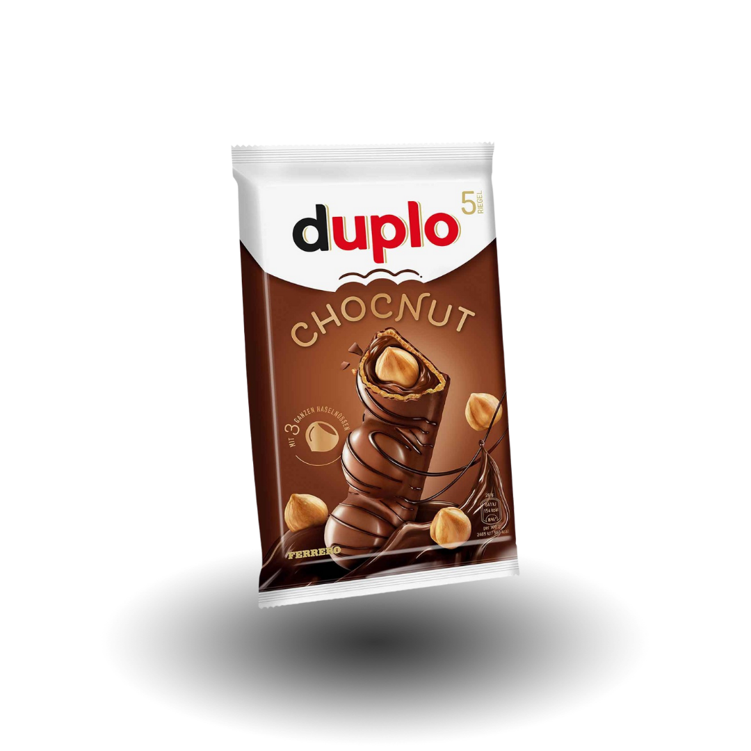 Duplo Chocnut 130g Packung, ein Mix aus zarter Milchschokolade und knackigen Haselnüssen.