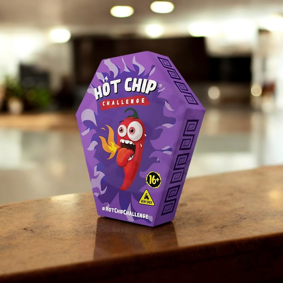 Die HOT-CHIP Challenge Lila ist die ultimative Herausforderung für Liebhaber scharfer Snacks